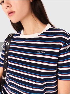 Navy Striped Crewneck Tee